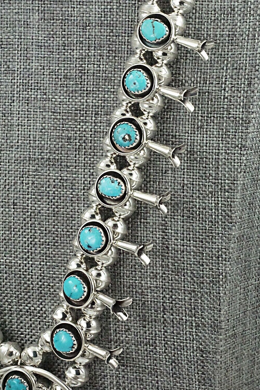 Turquoise & Sterling Silver Squash Blossom Set - Phil Garcia