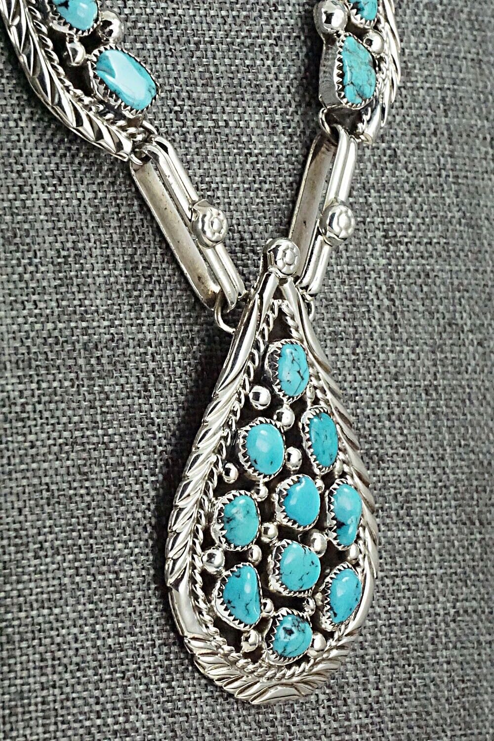 Turquoise & Sterling Silver Necklace and Earrings Set - Darlene Begay