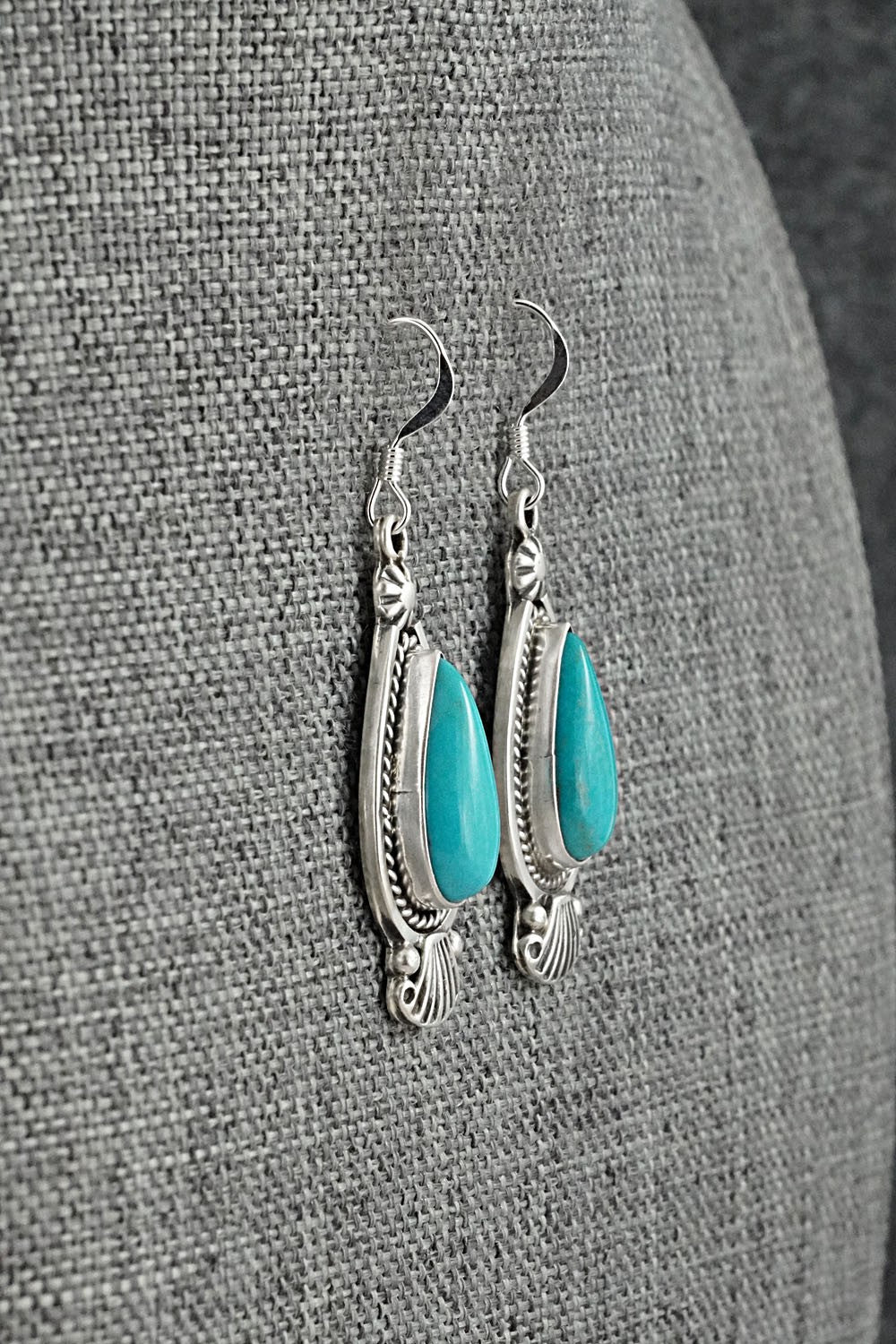 Turquoise & Sterling Silver Earrings - Verley Betone