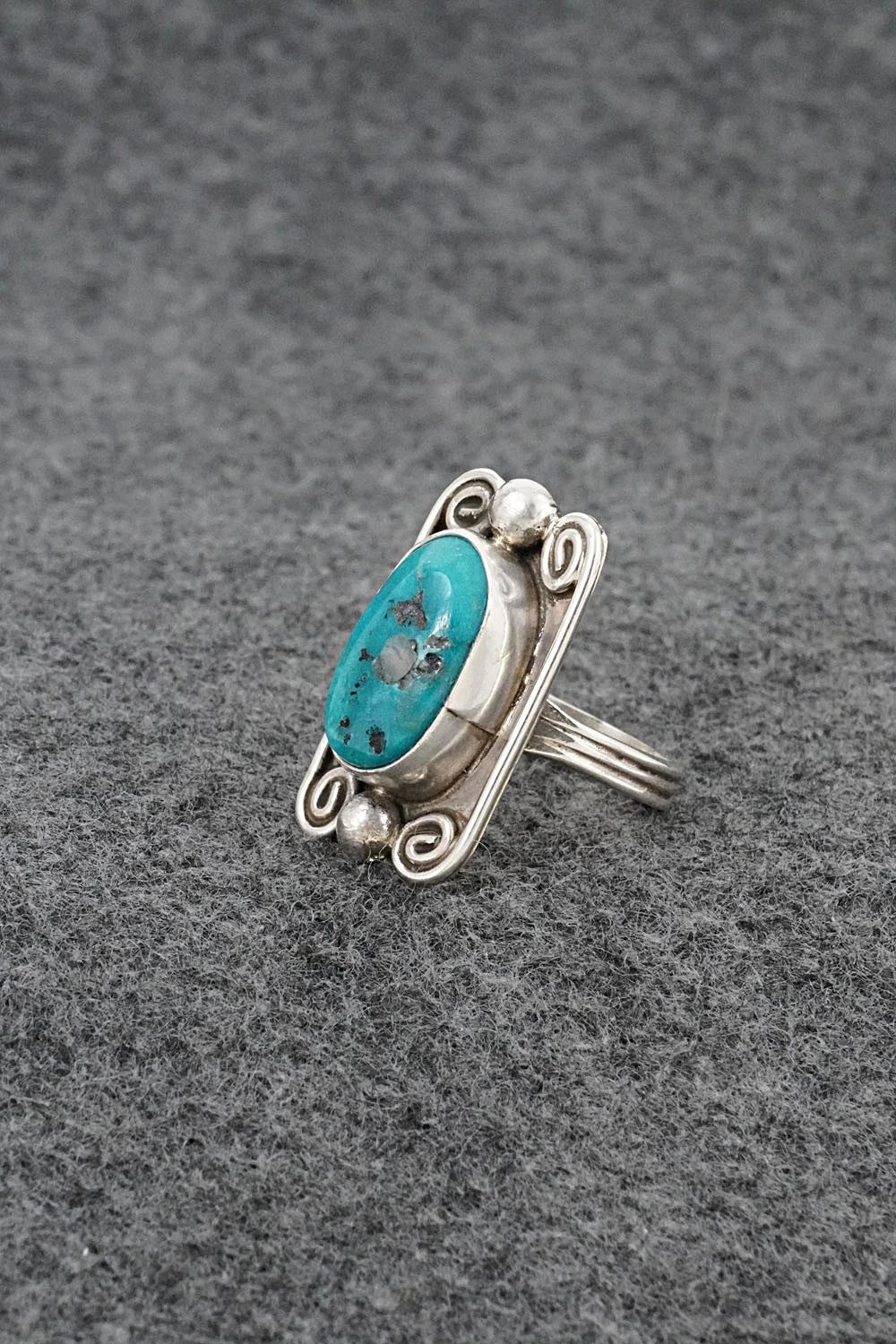 Turquoise & Sterling Silver Ring - Priscilla Reeder - Size 8