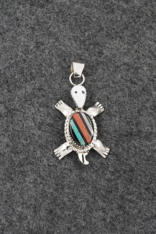 Multi-Stone & Sterling Silver Inlay Pendant - Wayne Haloo