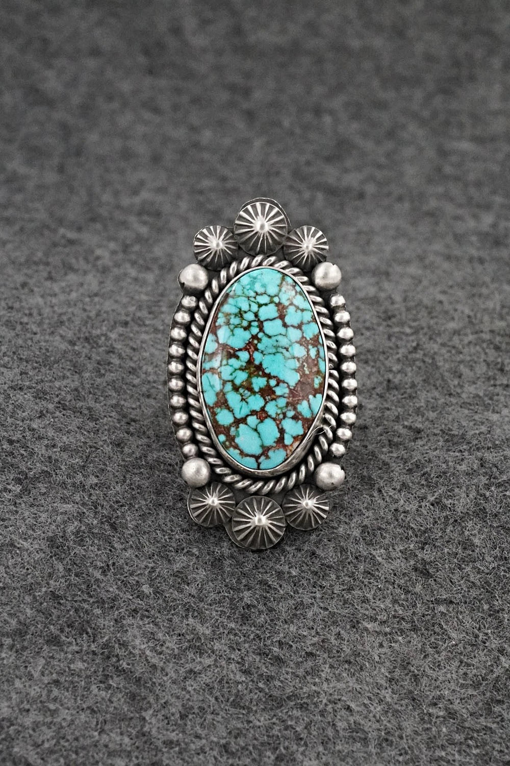Turquoise & Sterling Silver Ring - Michael Calladitto - Size 8