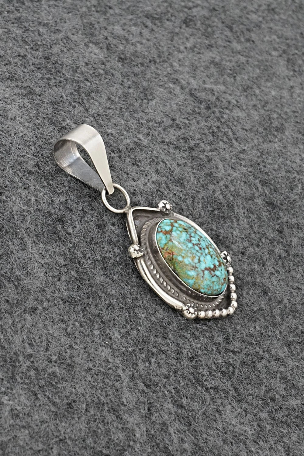 Turquoise & Sterling Silver Pendant - Leslie Nez