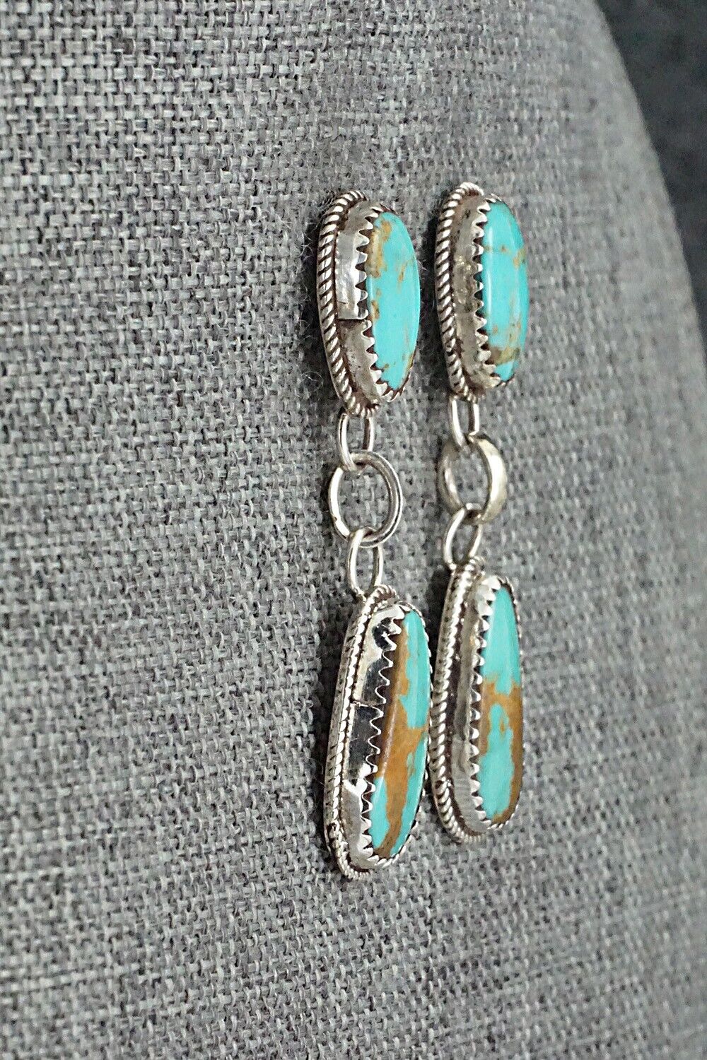 Turquoise & Sterling Silver Earrings - Ernest Hawthorne