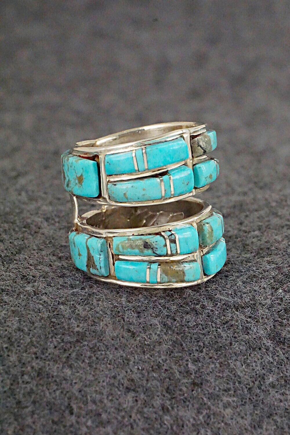 Turquoise & Sterling Silver Ring - Terrance Panteah - Size 6.5
