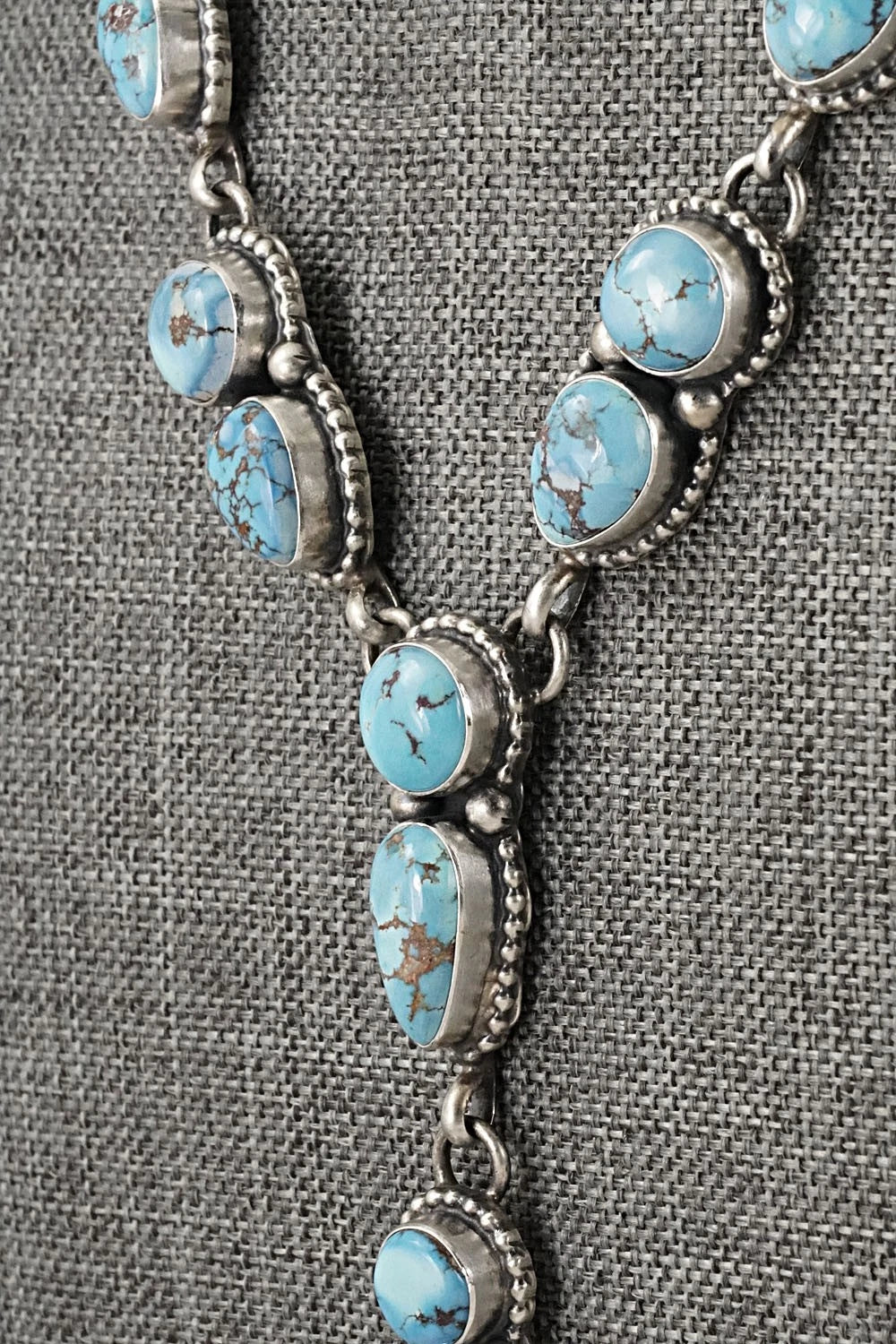 Turquoise & Sterling Silver Necklace and Earrings Set - Kathleen Livingston