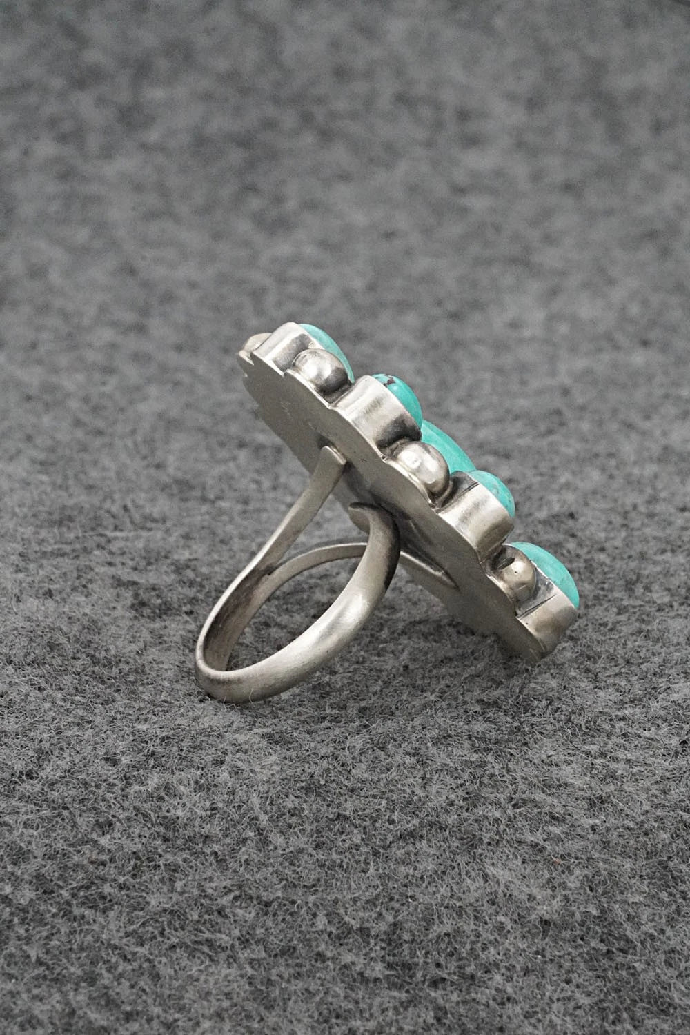 Turquoise & Sterling Silver Ring - Kathleen Livingston - Size Adjustable