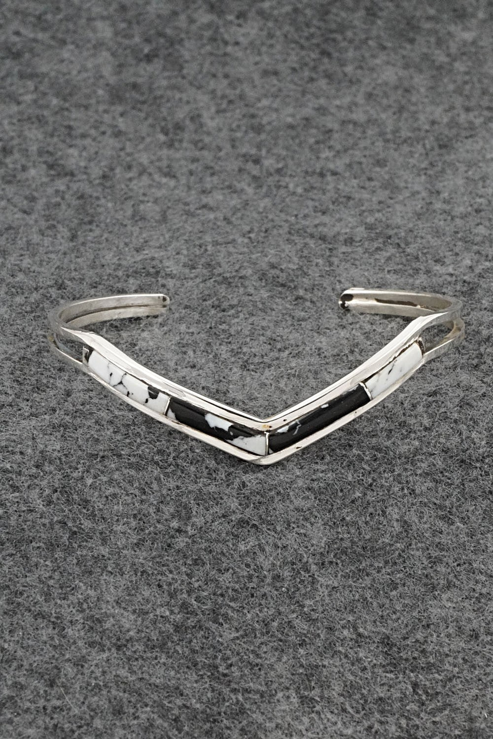 White Buffalo & Sterling Silver Inlay Bracelet - Jamie Johnson