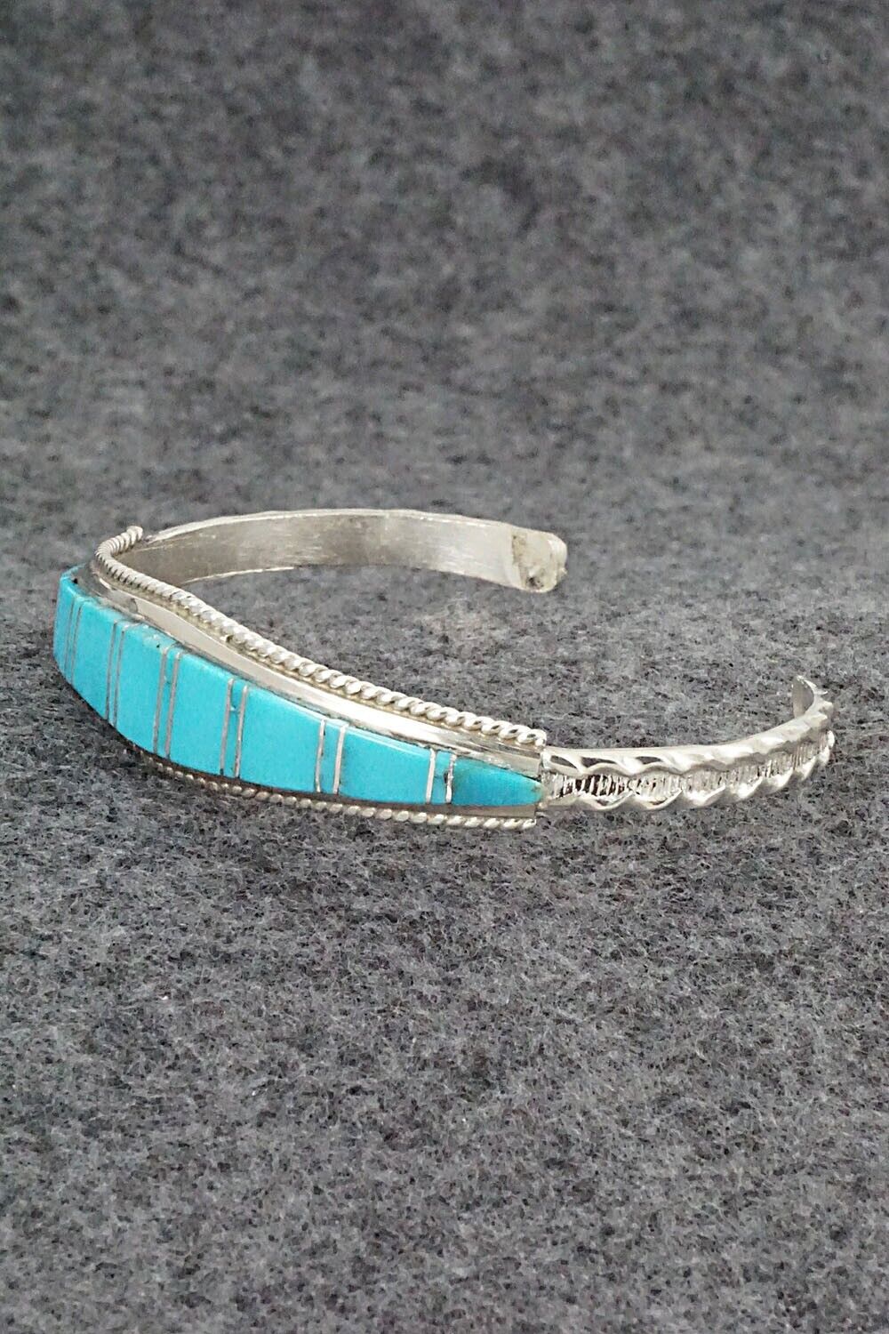 Turquoise & Sterling Silver Inlay Bracelet - Deirdre Luna Panteah