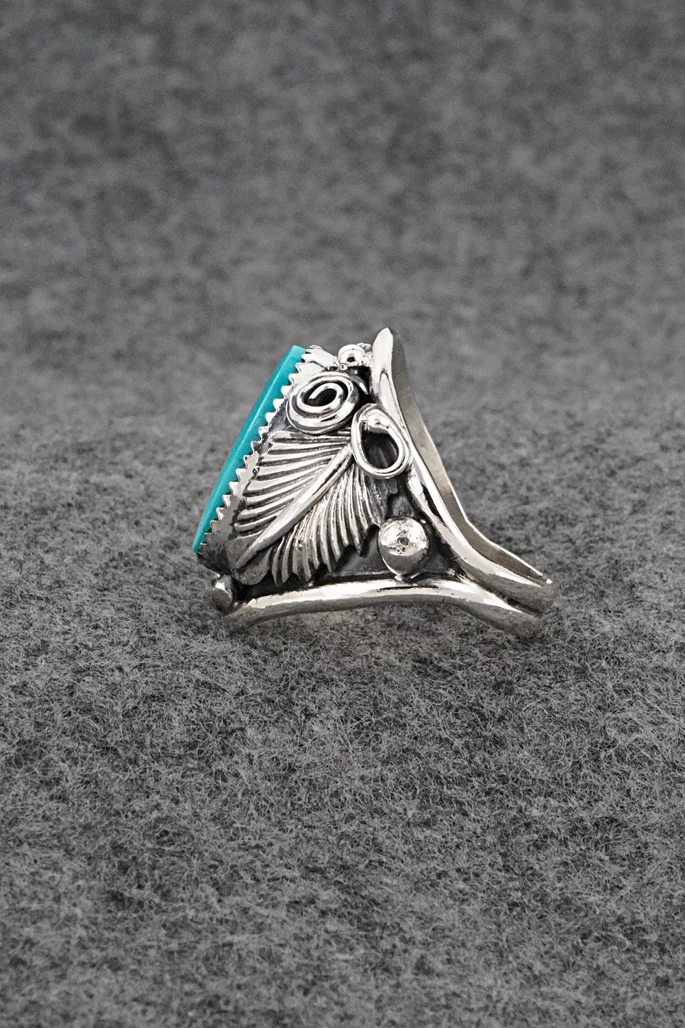 Turquoise & Sterling Silver Ring - Darrell Morgan - Size 11