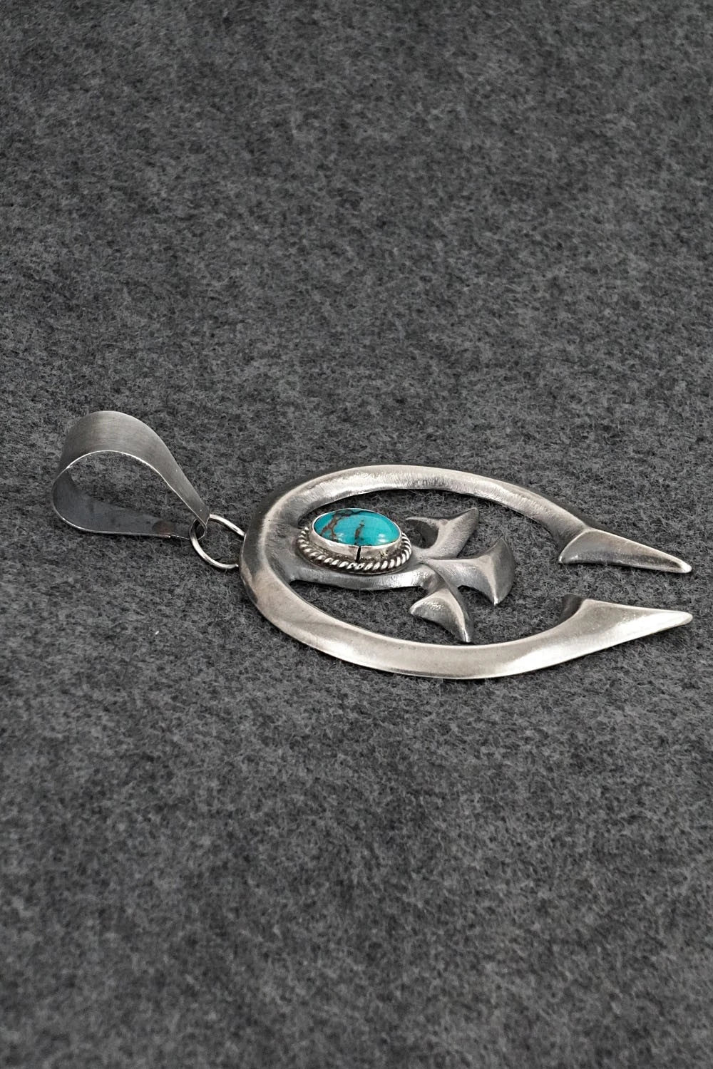 Turquoise & Sterling Silver Pendant - Eugene Gruber