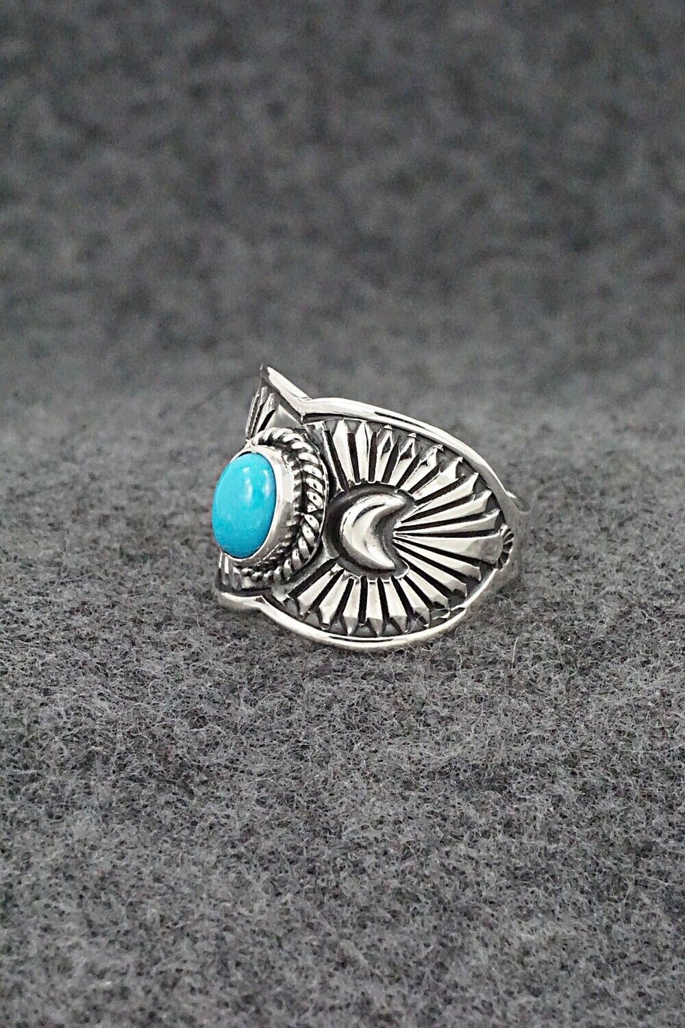 Turquoise & Sterling Silver Ring - Derrick Gordon - Size 7.5