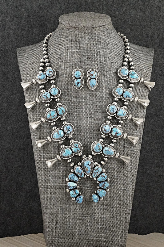 Turquoise & Sterling Silver Squash Blossom Set - Darrin Livingston