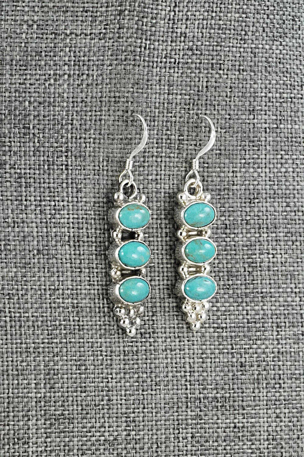 Turquoise & Sterling Silver Earrings - Gary Shorty