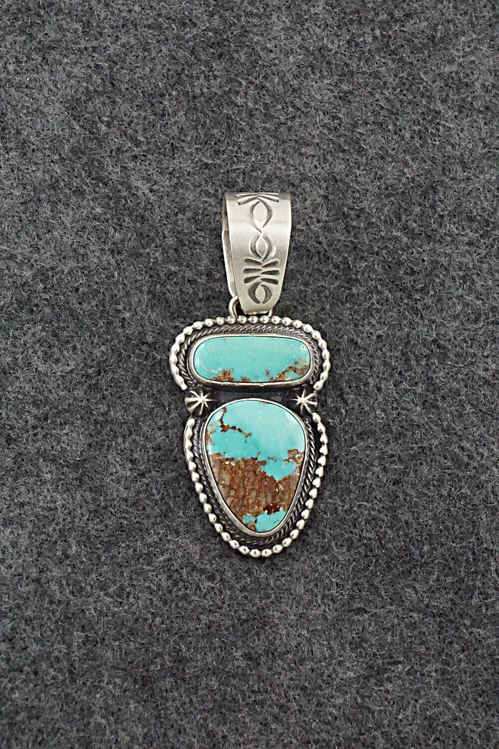 Turquoise & Sterling Silver Pendant - Darrin Livingston