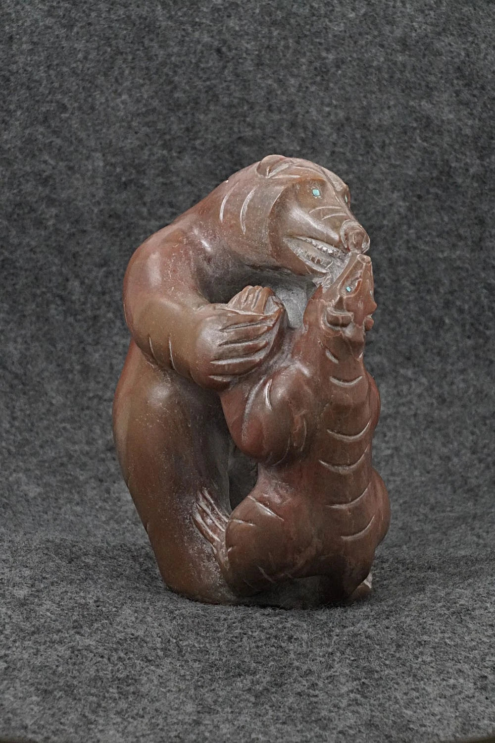 Bear & Badger Zuni Fetish Carving - Terrance Panteah