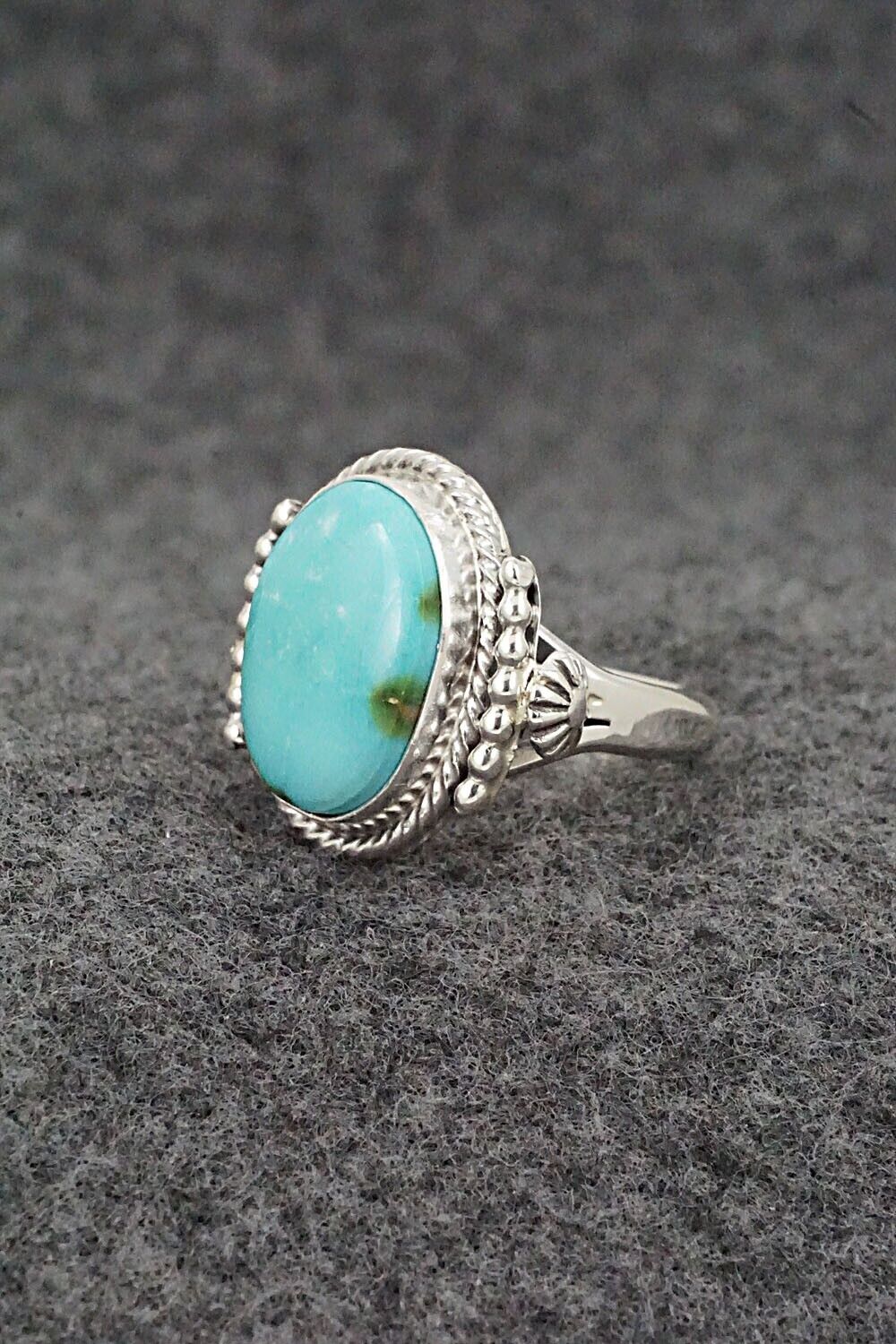 Turquoise & Sterling Silver Ring - Andrew Vandever - Size 7
