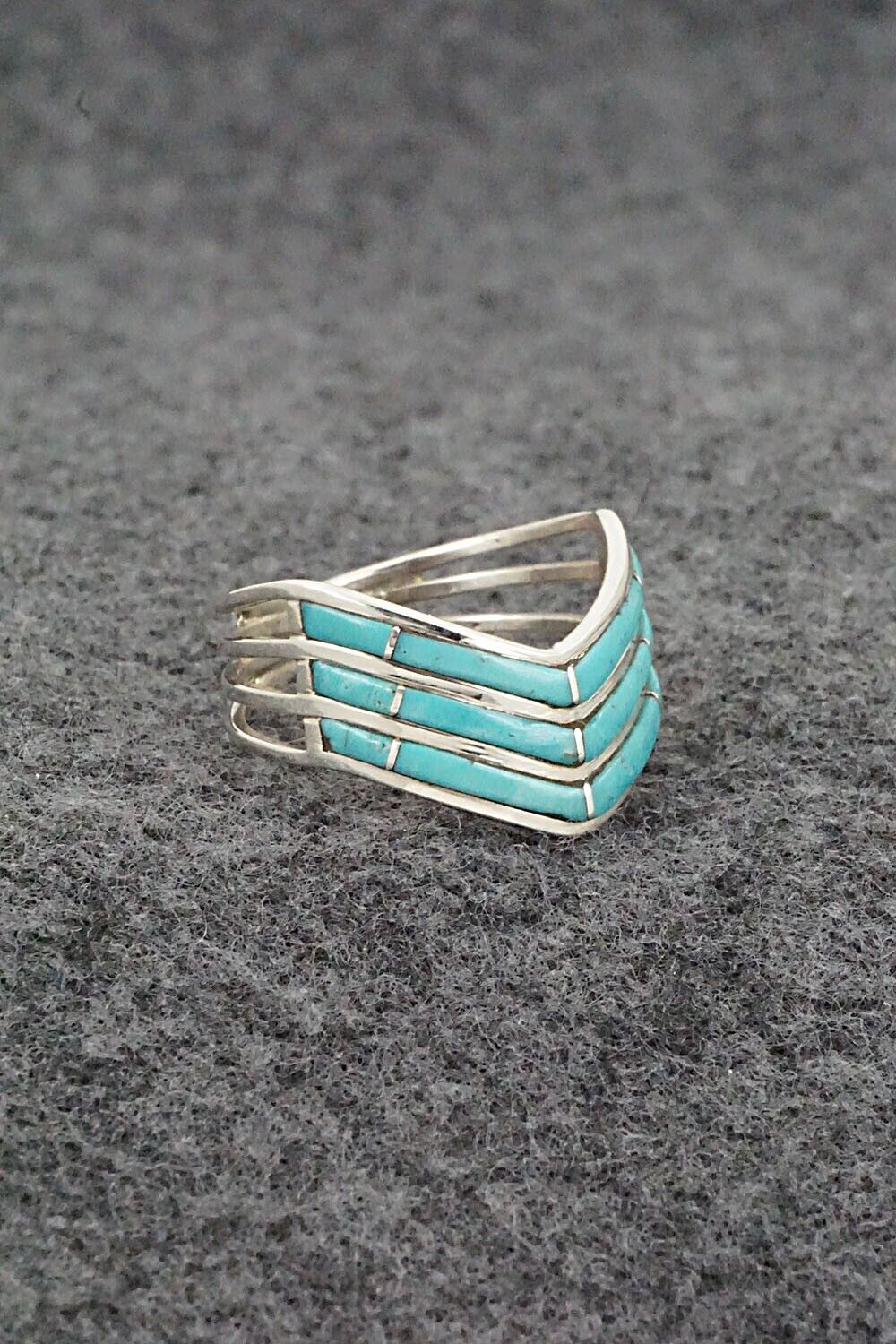 Turquoise & Sterling Silver Ring - Andrew Enrico - Size 8.5