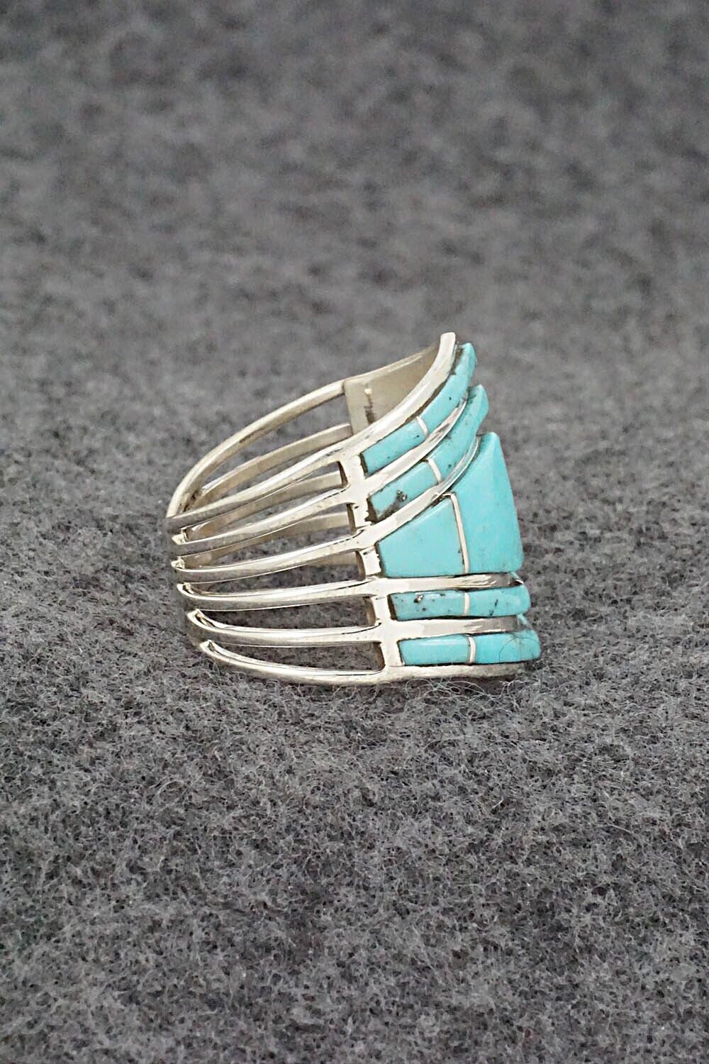 Turquoise & Sterling Silver Ring - Andrew Enrico - Size 8.5