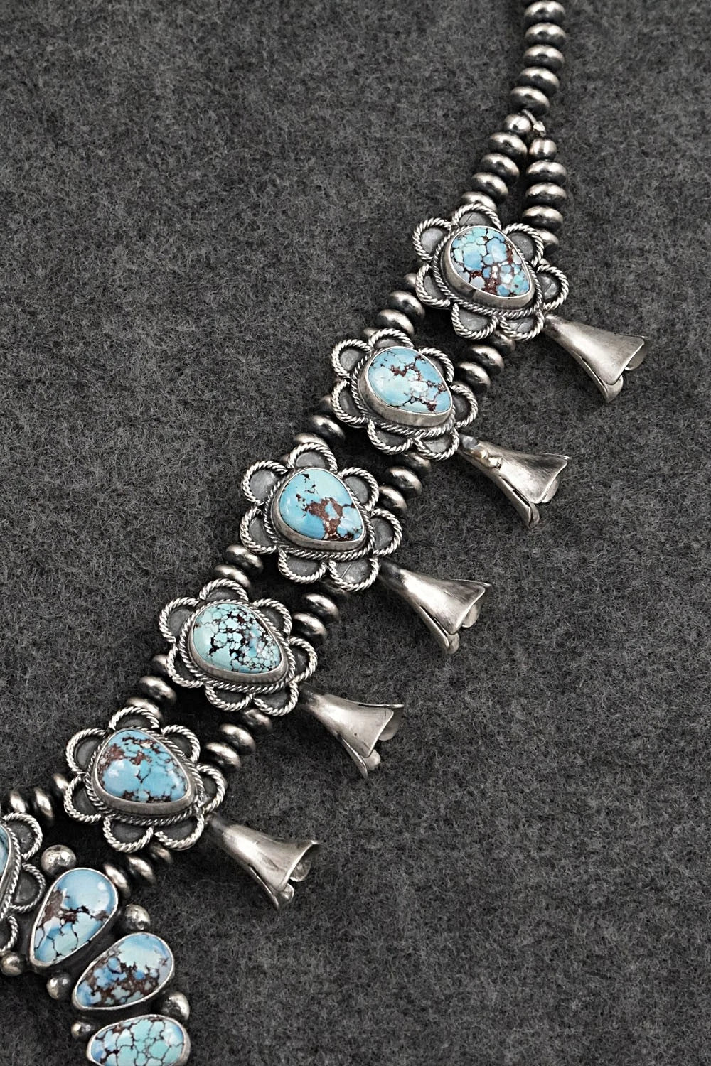 Turquoise & Sterling Silver Squash Blossom Set - Darrin Livingston