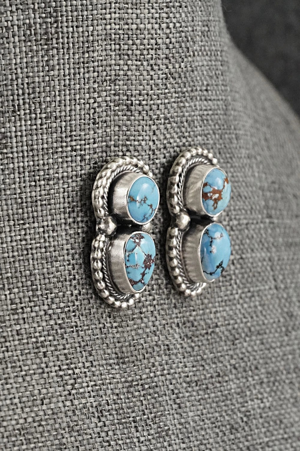 Turquoise & Sterling Silver Squash Blossom Set - Darrin Livingston