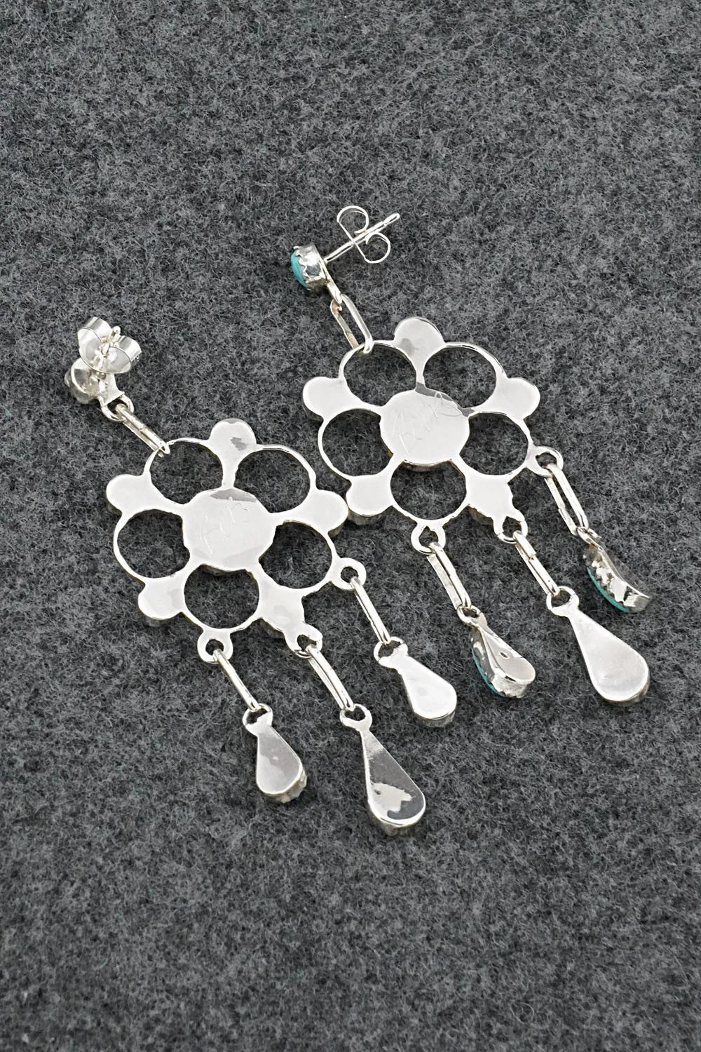 Turquoise & Sterling Silver Earrings - Vivianita Booqua