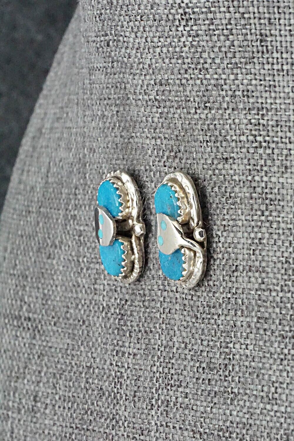 Turquoise & Sterling Silver Earrings - Joy Calavaza