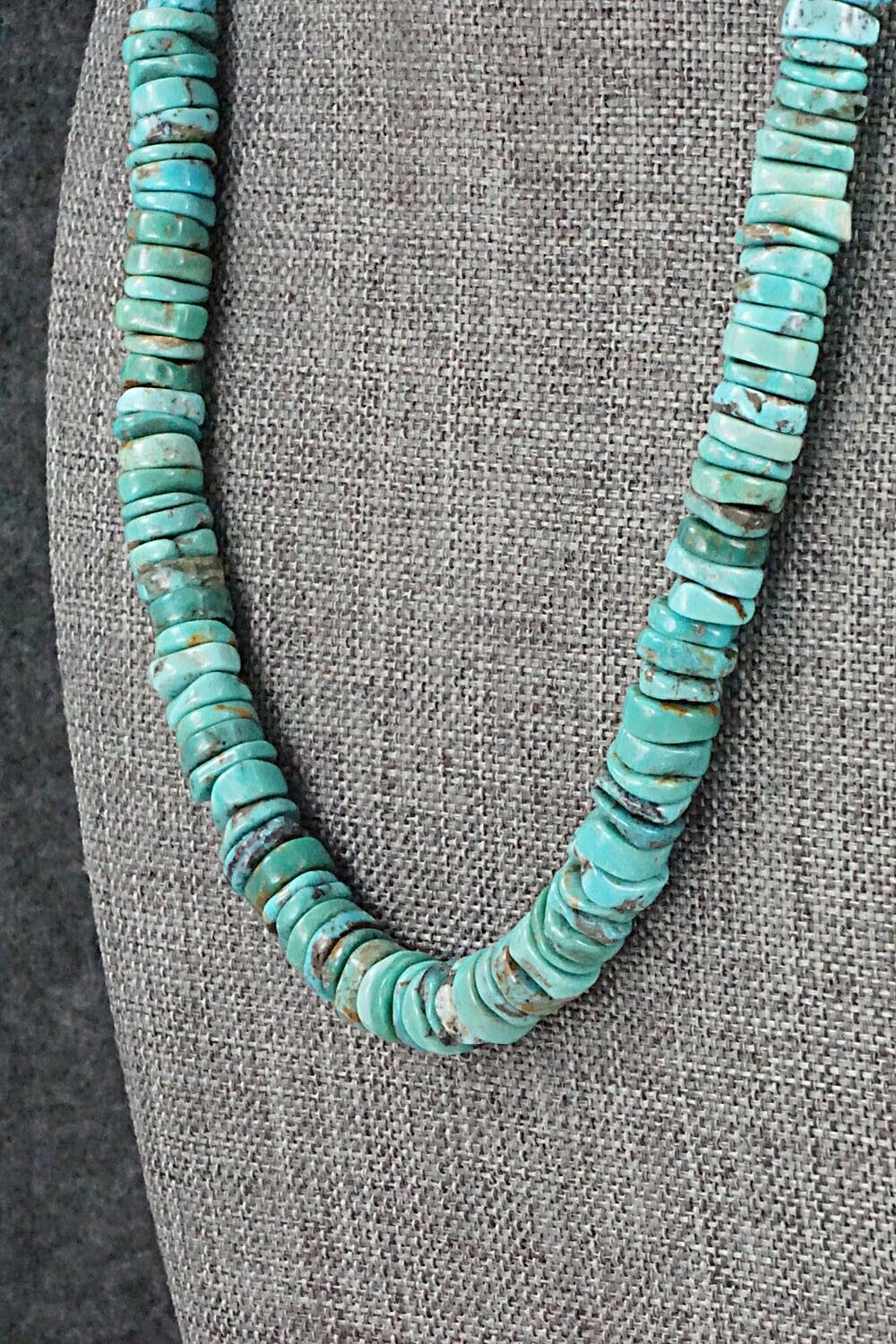 Turquoise & Sterling Silver Necklace 18" - Doreen Jake