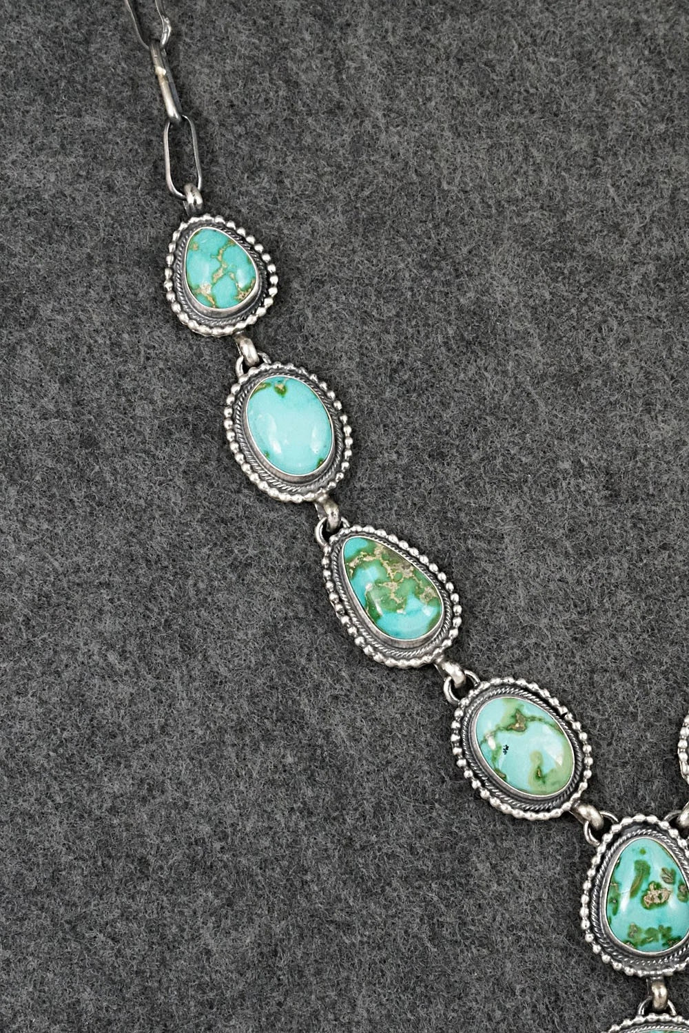 Turquoise & Sterling Silver Necklace and Earrings Set - Darrin Livingston