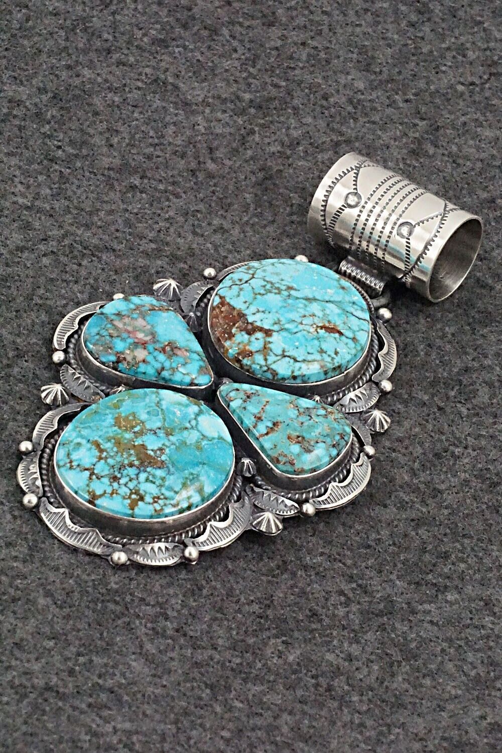 Turquoise & Sterling Silver Pendant & Earrings Set - Raymond Delgarito
