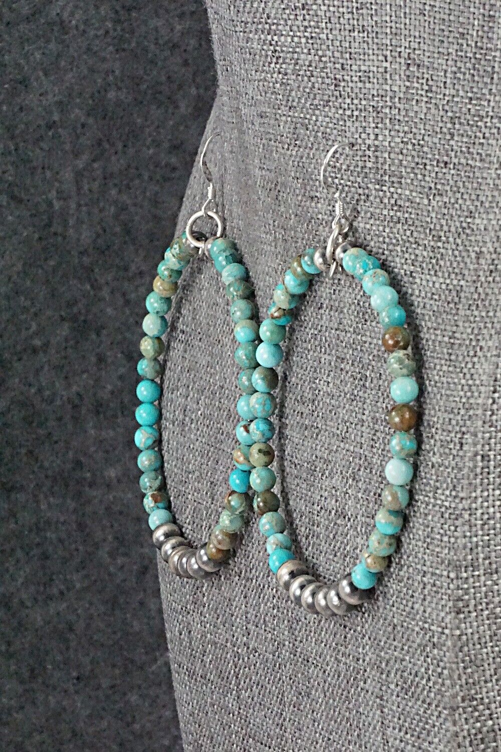 Turquoise & Sterling Silver Earrings - Doreen Jake