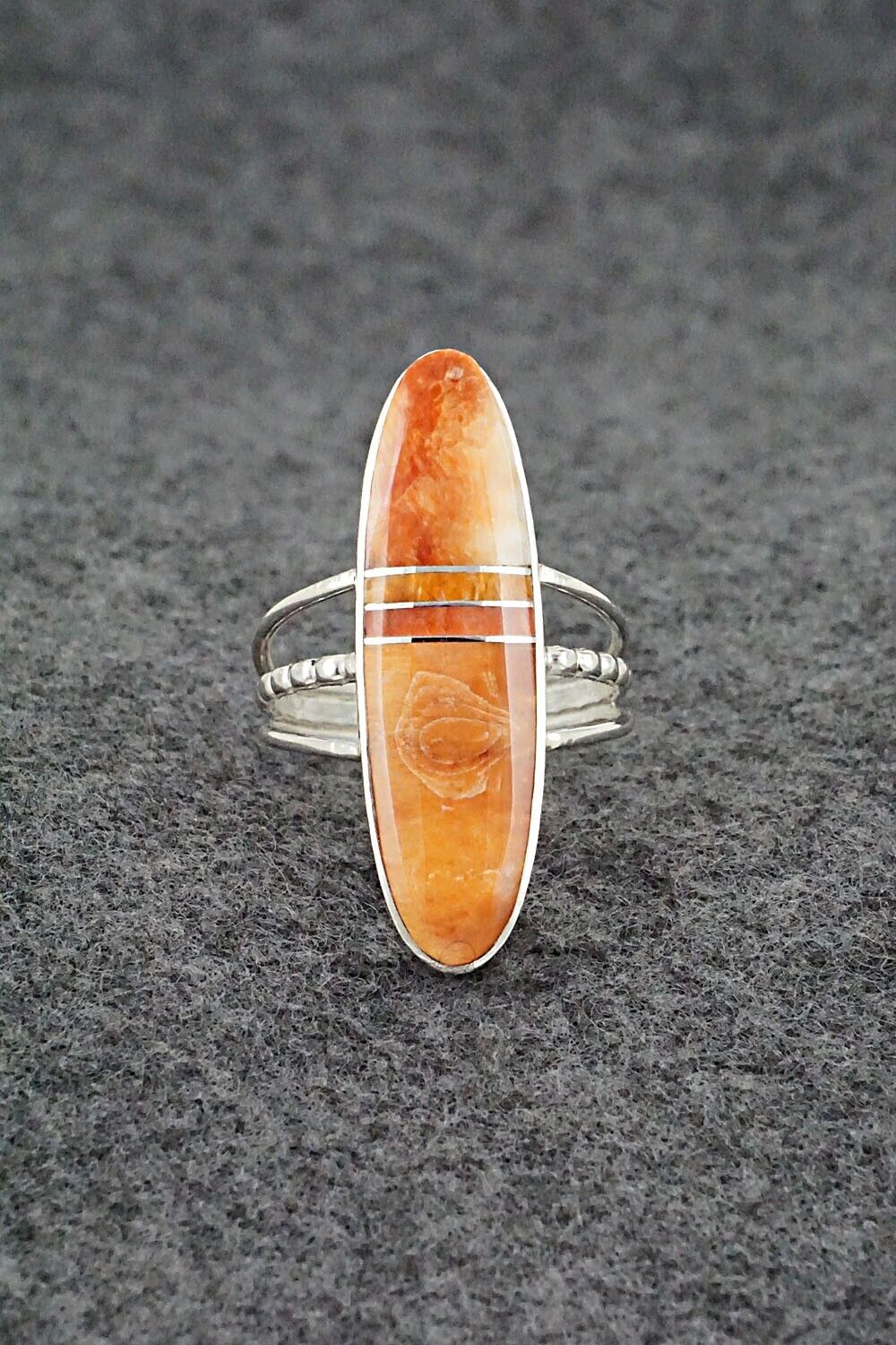 Spiny Oyster & Sterling Silver Ring - Harold Smith - Size 8.25