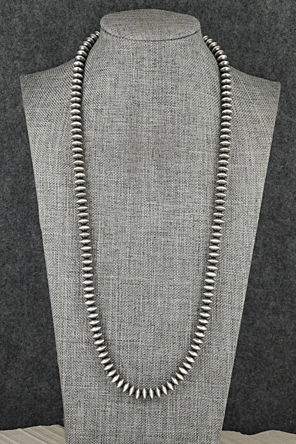 Sterling Silver Navajo Pearl Necklace 24" - Crystal Haley