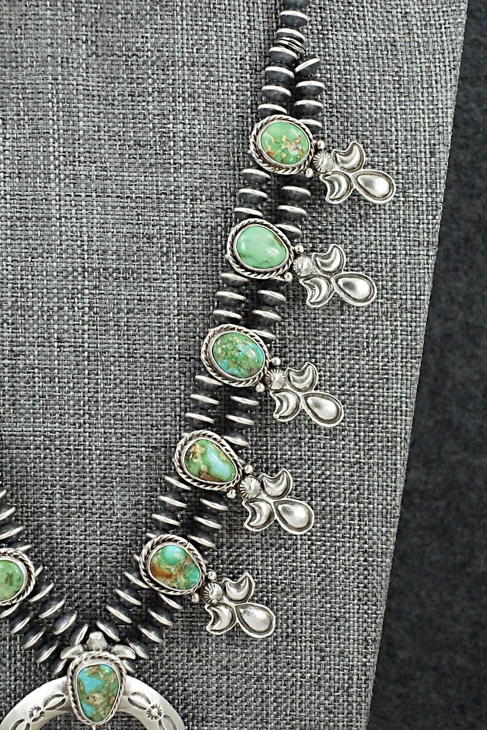 Turquoise & Sterling Silver Squash Blossom Set - Adrienne Gordon