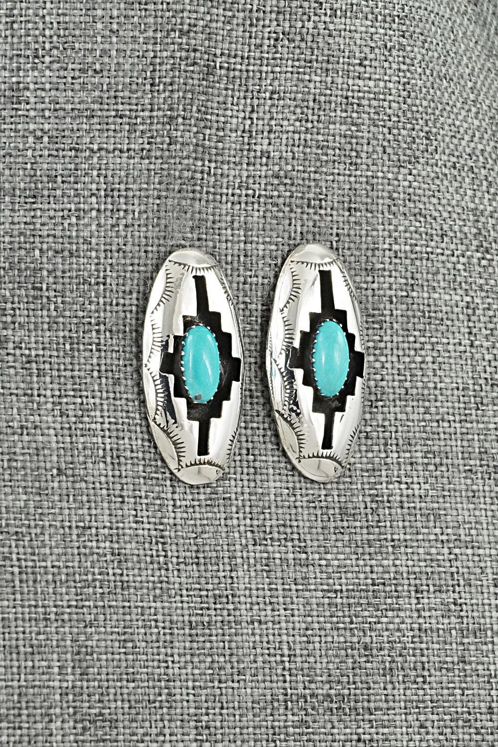 Turquoise & Sterling Silver Earrings - Felix Perry