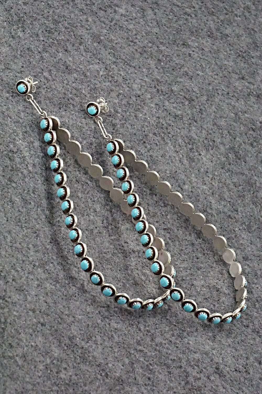 Turquoise & Sterling Silver Earrings - Florenda Lonasee