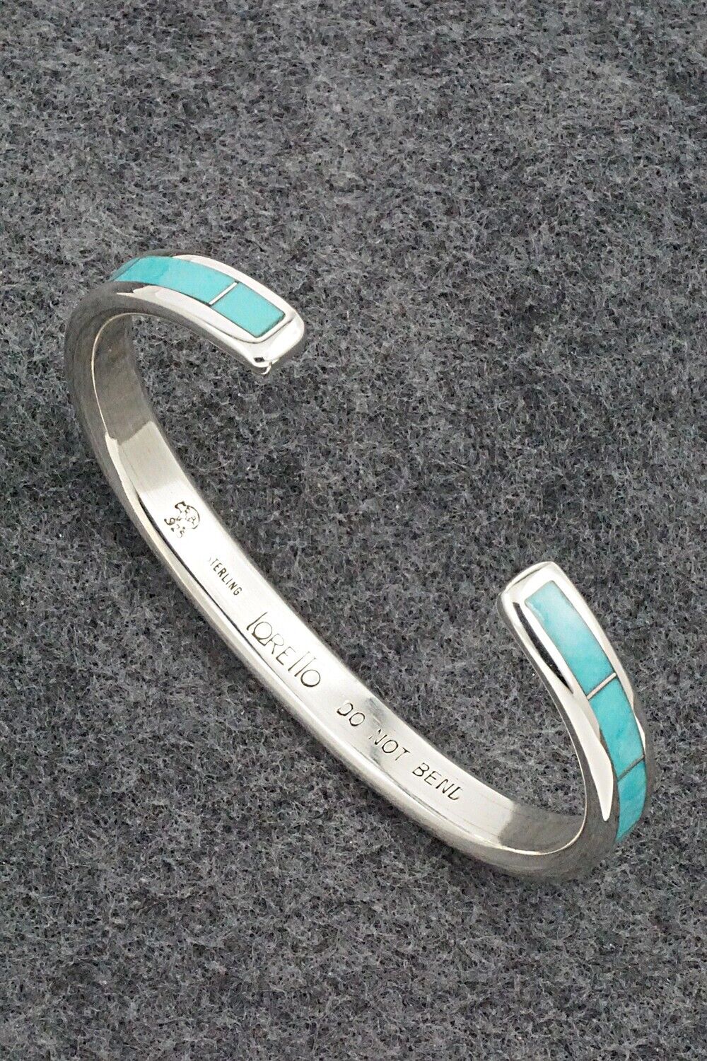 Turquoise & Sterling Silver Inlay Bracelet - Larry Loretto