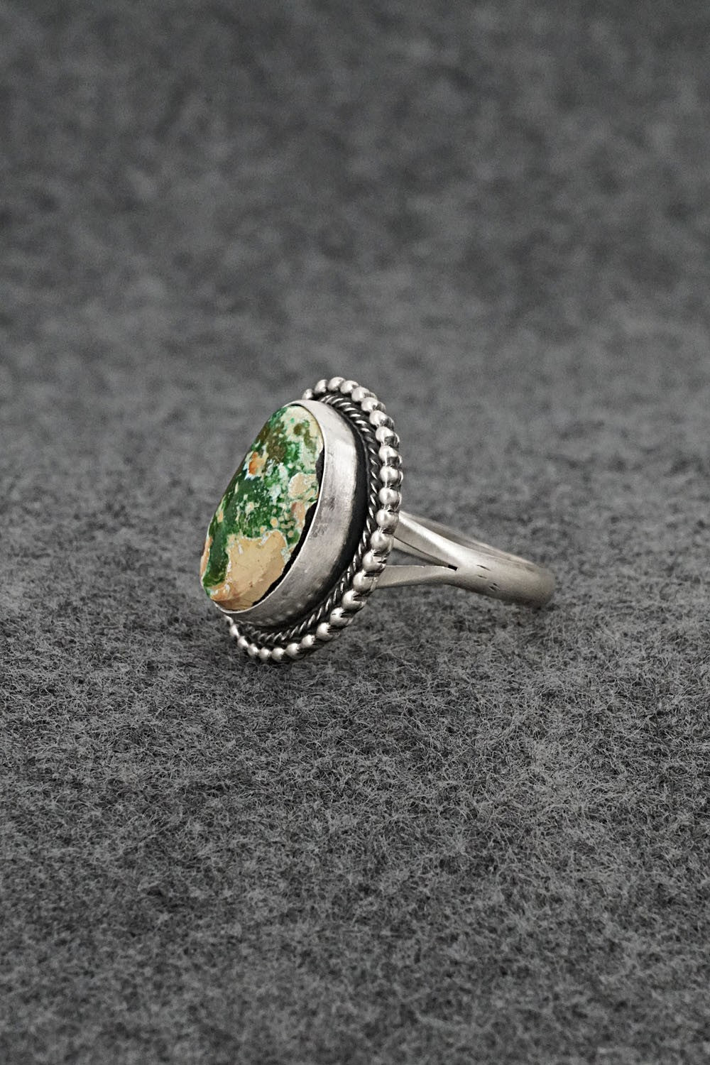 Turquoise & Sterling Silver Ring - Randy Billy - Size 10.5