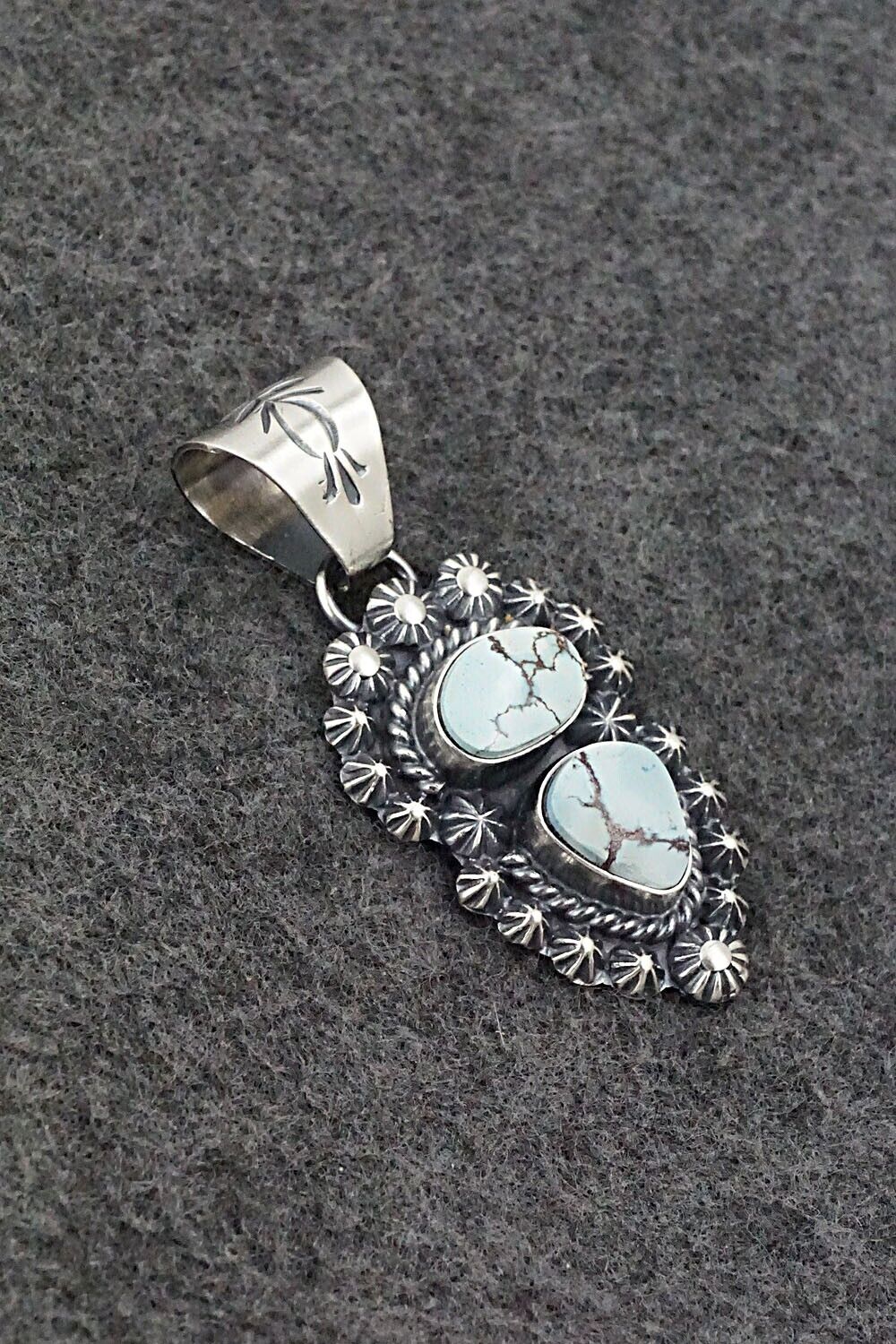 Turquoise & Sterling Silver Pendant - Raymond Delgarito