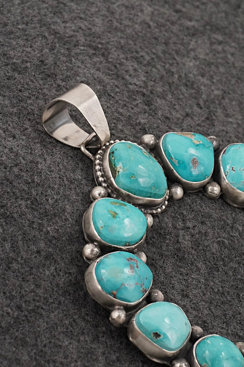 Turquoise & Sterling Silver Naja Pendant - Bobby Johnson