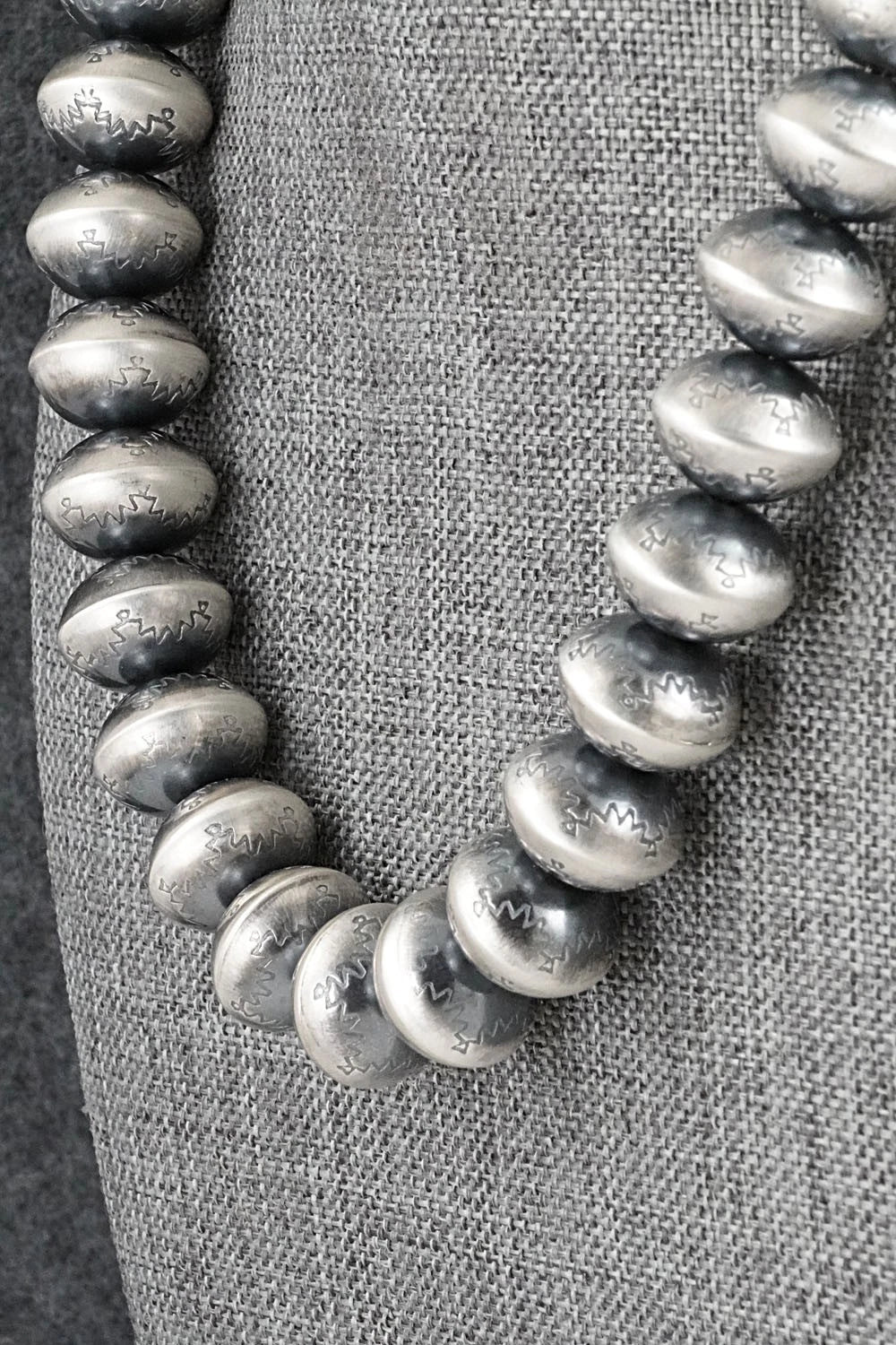 Sterling Silver Navajo Pearl Necklace 26" - Dorinda Mariano