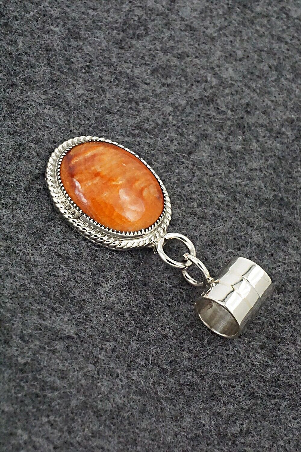 Spiny Oyster & Sterling Silver Pendant - Gregg Yazzie