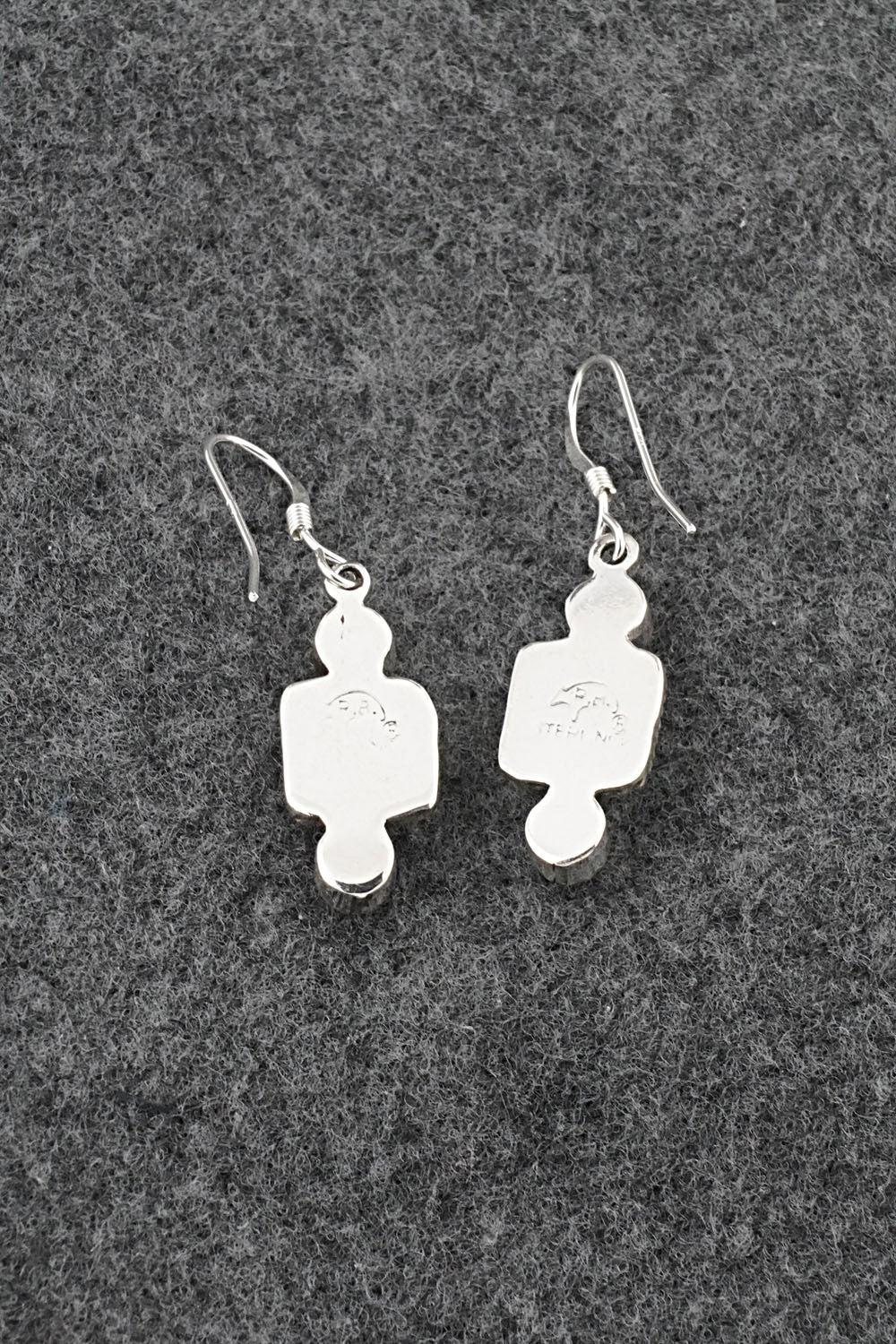 Turquoise, Coral & Sterling Silver Earrings - Gary Shorty