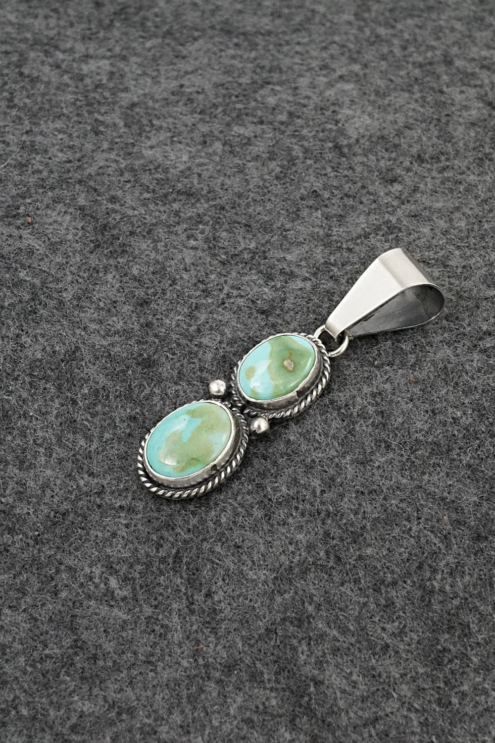 Turquoise & Sterling Silver Pendant - Eugene Gruber