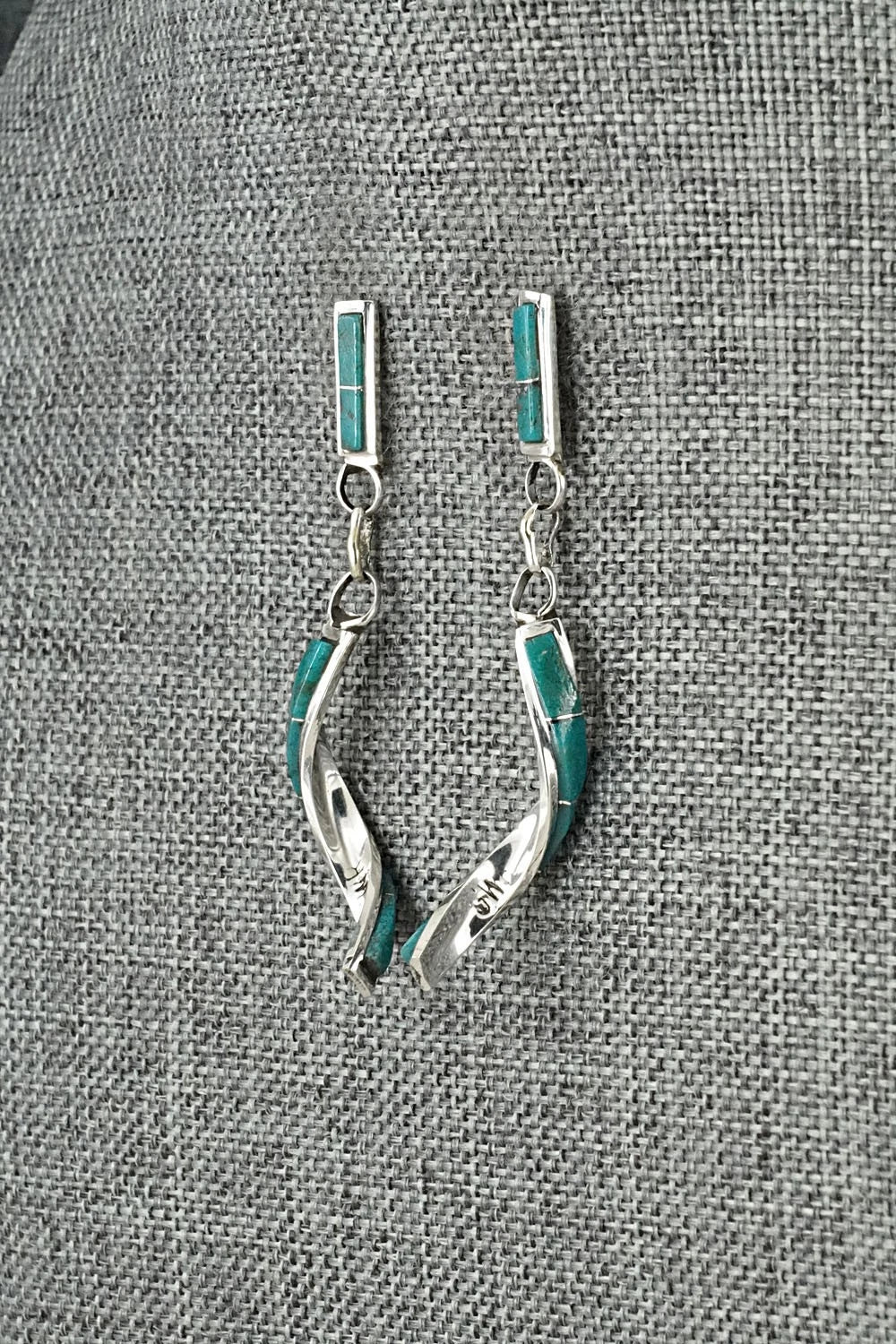 Turquoise & Sterling Silver Earrings - Gloria Waatsa