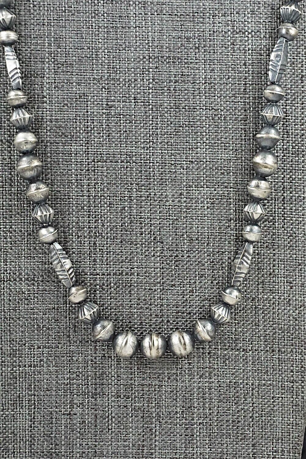 Sterling Silver Navajo Pearl Necklace 28" - Vintage