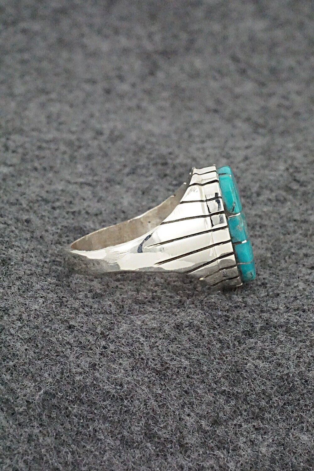 Turquoise & Sterling Silver Ring - Trevor Jack - Size 13