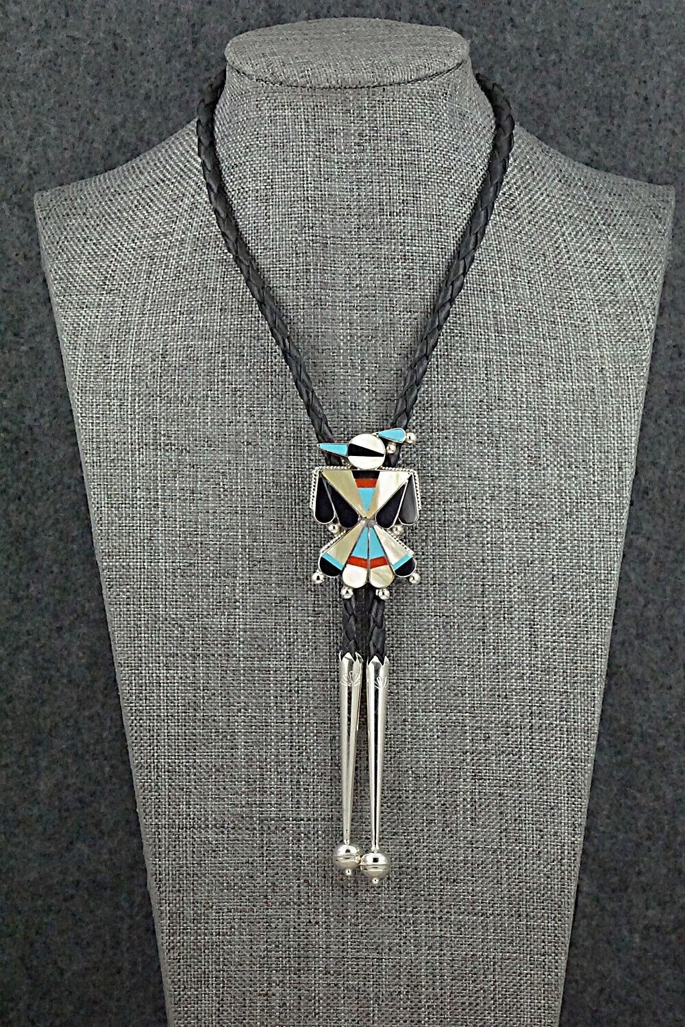 Multi-Stone & Sterling Silver Inlay Bolo Tie - Favian Cellicion