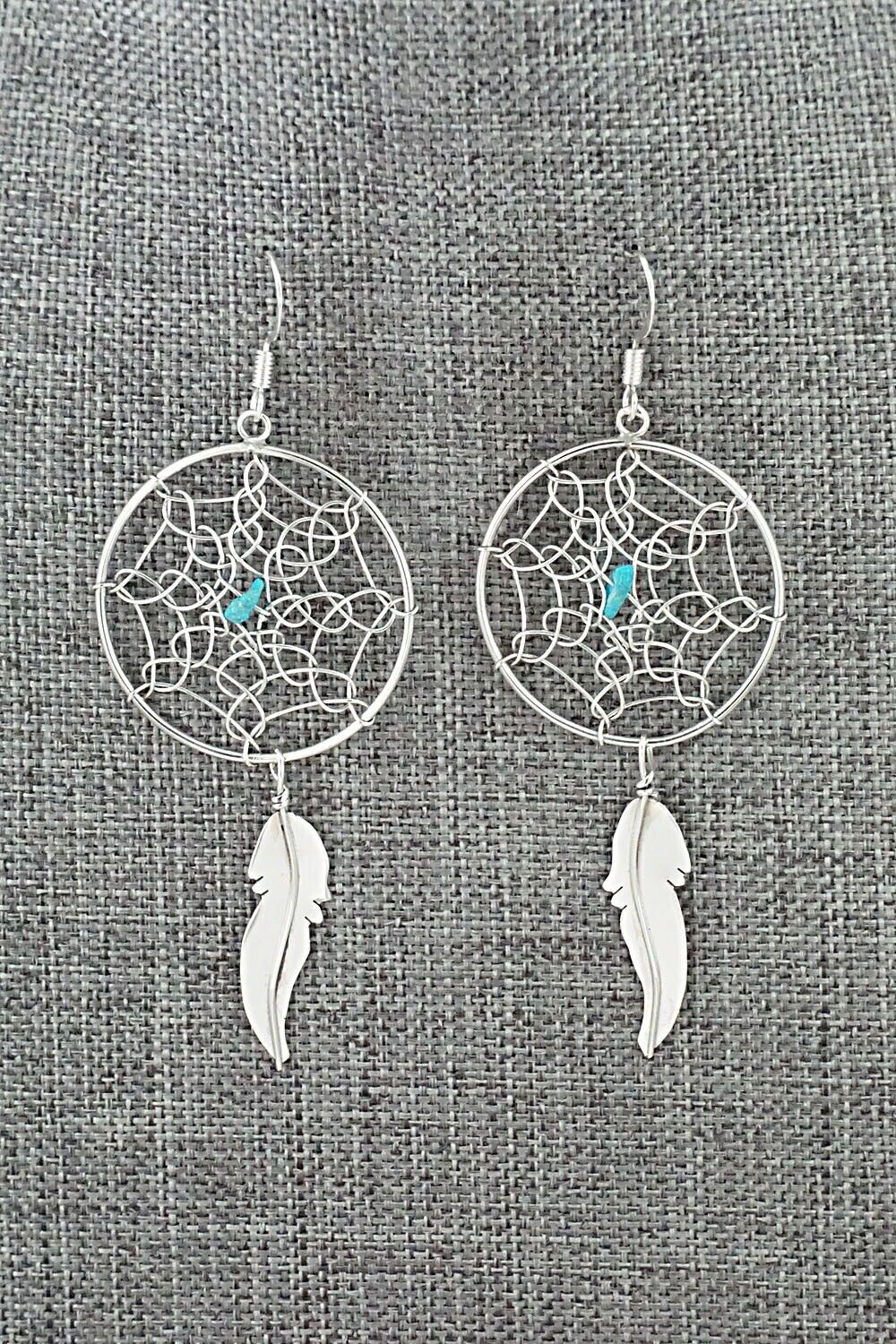 Turquoise & Sterling Silver Earrings - Lorenzo Arviso Jr.