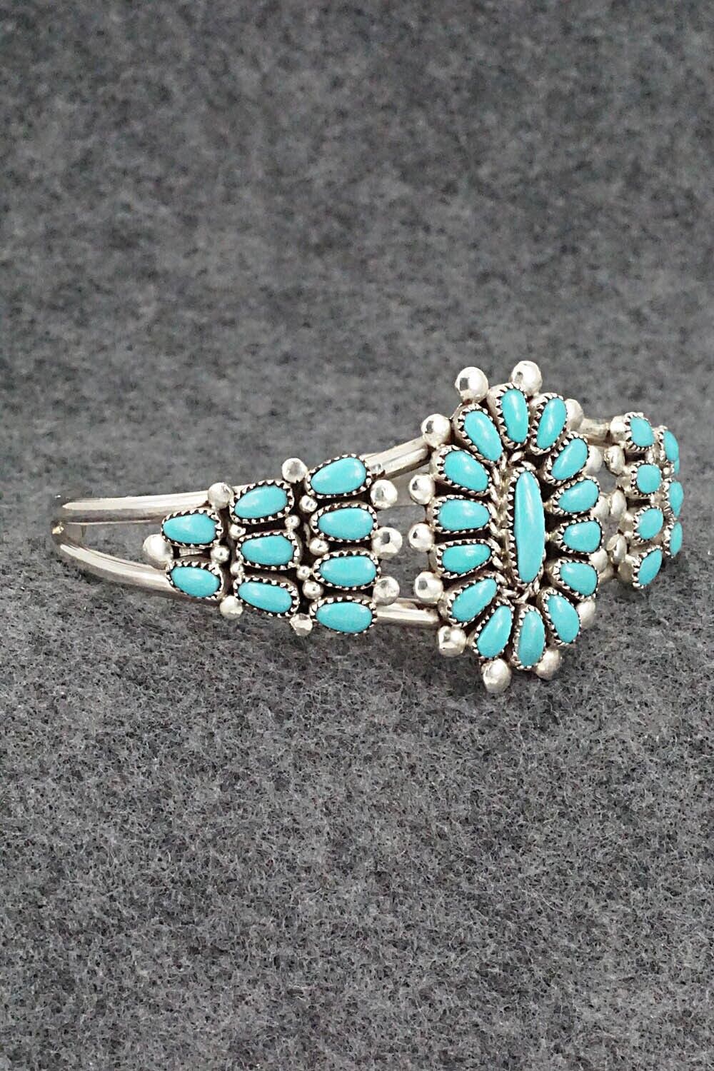 Turquoise & Sterling Silver Bracelet - Lorraine Waatsa